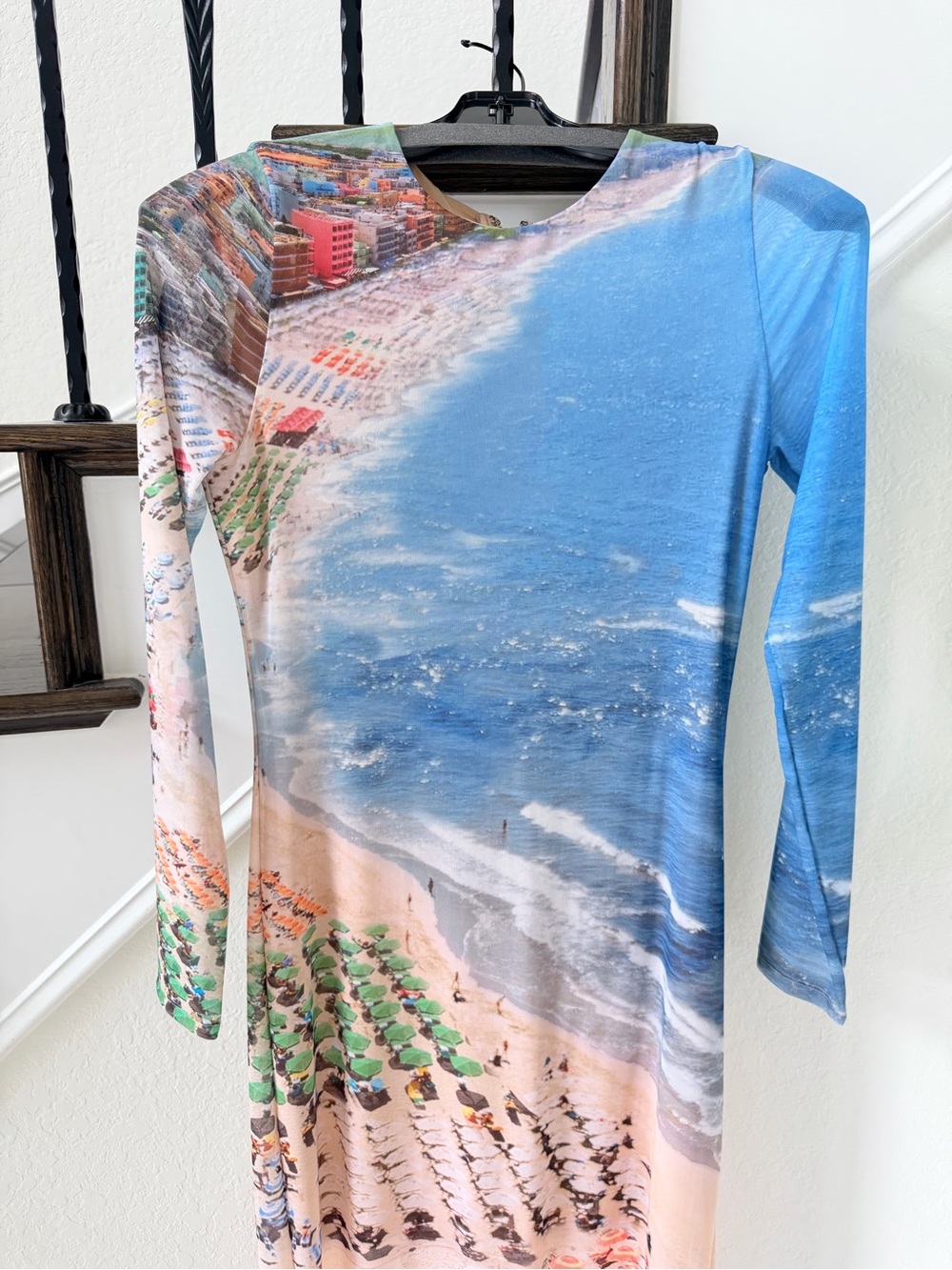 Alice + Olivia Beach Print Long Sleeve - Mesh dress - Picture 5 of 8
